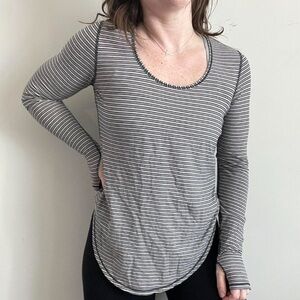 lululemon athletica Black and White Fitted Long Sleeve Tee